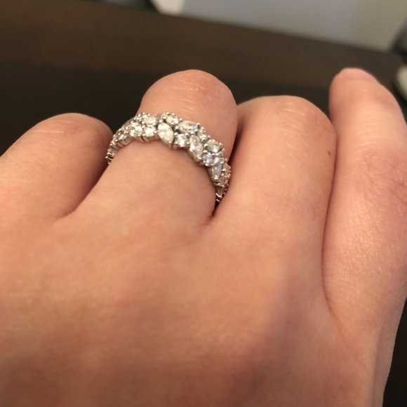 Blue Nile Marquise & Round Diamond 2 ct. tw. Ring w original box/papers! Size 5 - Picture 2 of 5